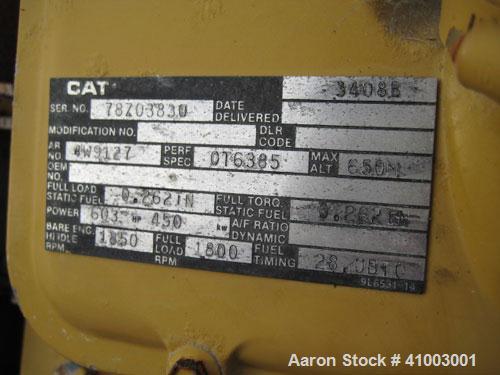 Used Cat 400 kW Diesel Generator Set. 3/60/277-480V. CAT 3408B engine. 168 hours. Built 1990. No muffler.