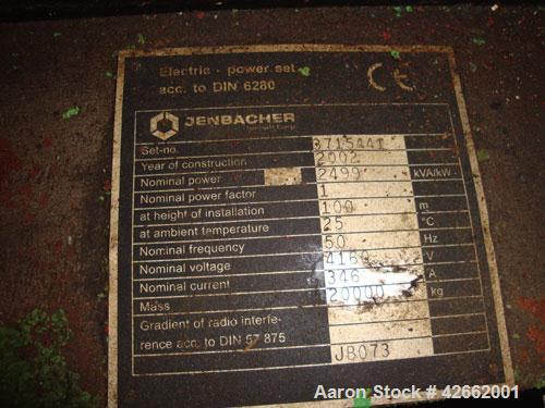 Used Jenbacher Diane 5MW Cogen plant consisting of; (2) Jenbacher - 20 cylinder, 4000HP., NG fired, 1500 RPM engine, with 1800 RPM speed increaser gearboxes; each with Kato 2.5 MW, 3/60/4160V,432A, 1...