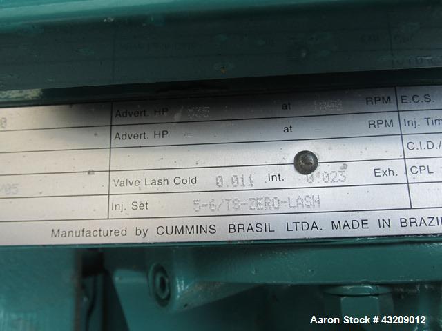 Used Cummins 350 kW standby diesel generator model DFCC. Cummins NTA-855-G3