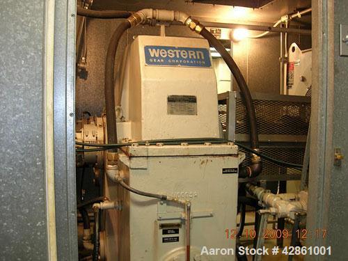 Used Allison 501-KB 3000 kW Gas Turbine Generator Set. Currently set up to run on diesel fuel, can be converted to dual fuel, 3/60/12500V. Enclosure. 323 hours. Year 1982.