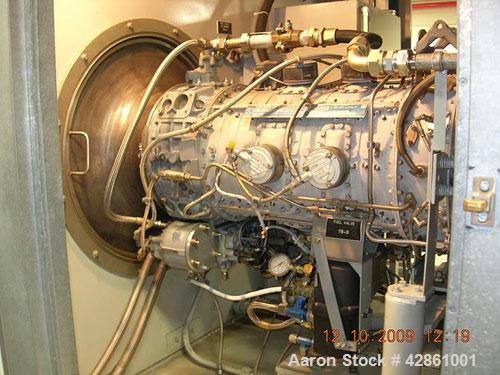 Used Allison 501-KB 3000 kW Gas Turbine Generator Set. Currently set up to run on diesel fuel, can be converted to dual fuel, 3/60/12500V. Enclosure. 323 hours. Year 1982.