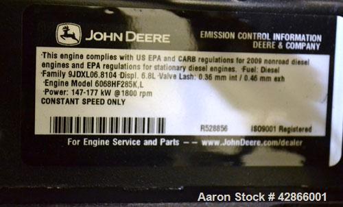 New - Baldor 150 kW standby (140kW prime) diesel generator set, model IDLC150-3JU. John Deer model 6068HF285 engine rated 237 HP @ 1800 RPM, EPA Tier III. Stamford Newage Generator Model UCI274E-311 ...
