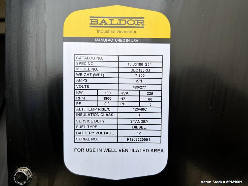 Baldor Industries 180 KW Diesel Standby Power Generator