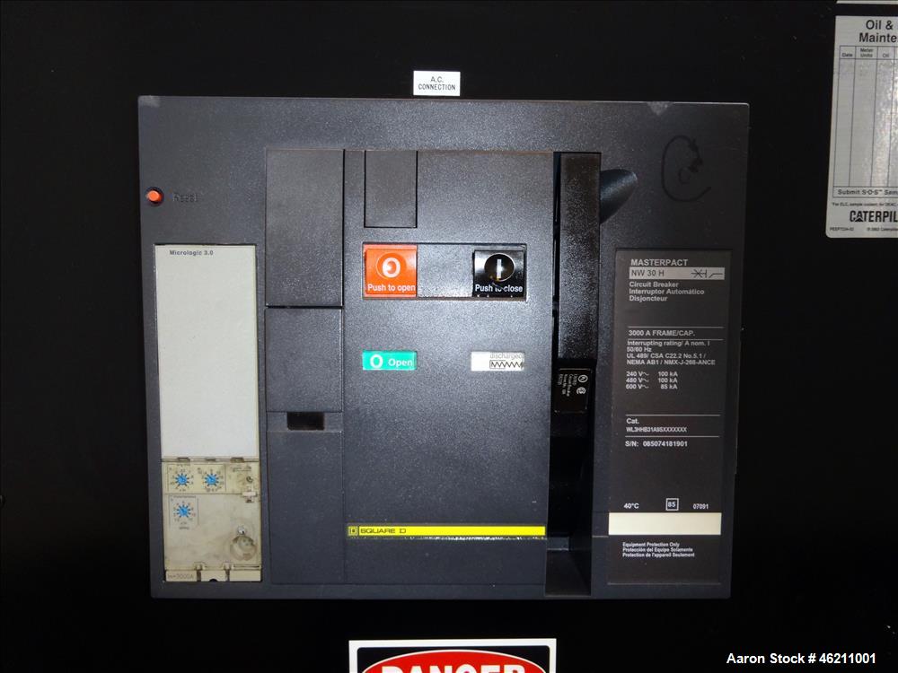 Used Baldor 2000kW diesel generator. Mitsubishi model S16R-Y1PTAA2-1 engine.
