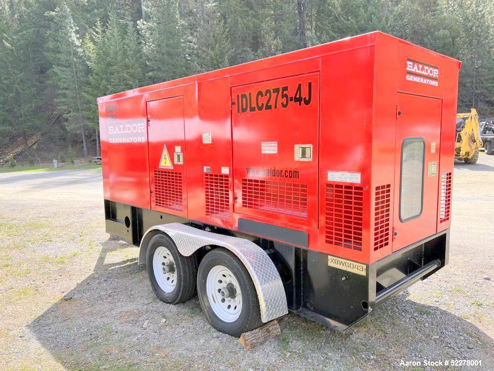 Used Baldor 200 kW Standby (180 kW prime) Rental Grade Portable Diesel Generator Set, model TS250T, SN-P1110270012. John Deere 6068HF475 engine rated 314 HP at 1800 RPM, SN-PE6068L114688, EPA tier 3 ...