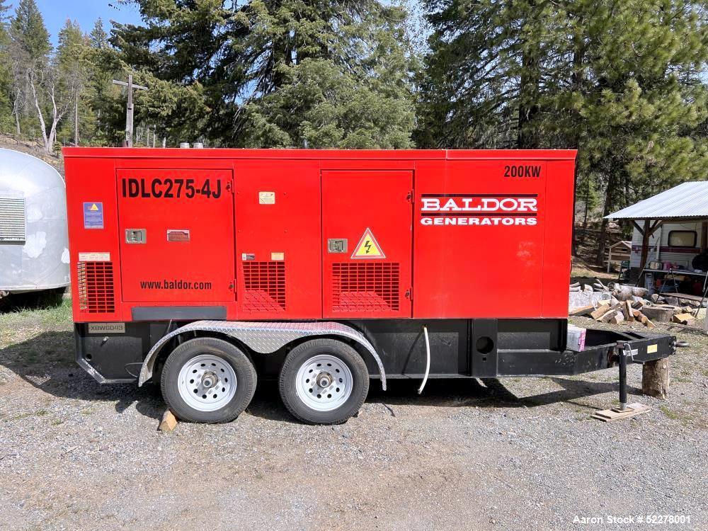 Used Baldor 200 kW Standby (180 kW prime) Rental Grade Portable Diesel Generator Set, model TS250T, SN-P1110270012. John Deere 6068HF475 engine rated 314 HP at 1800 RPM, SN-PE6068L114688, EPA tier 3 ...