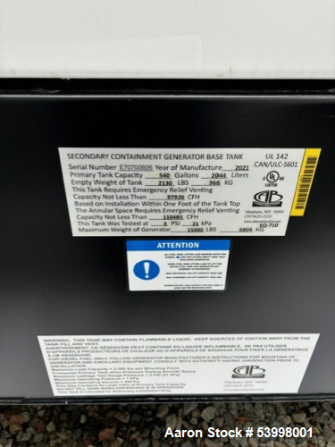Used Bluestar VD-250-02DT4 250KW Diesel Generator – Tier 4, 277/480V, Sound Enclosure, Built 2021