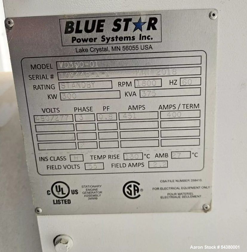 Used 300 KW Diesel Generator, Blue Star, Model VD300