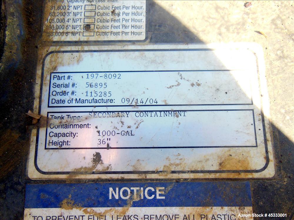 Used Caterpillar 650 kW standby diesel generator set. CAT 3412 engine rated 968 HP at 1800 RPM, SN-1EZ06825.  3/60/277/480V, 12 lead reconnectable to other voltages. 1000 Amp mainline circuit breaker...
