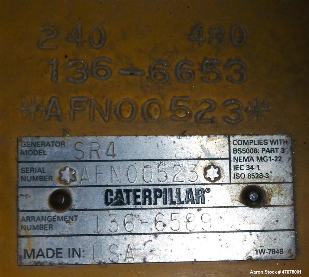 Used CAT 3412 engine. Caterpillar 750 kW  diesel generator.