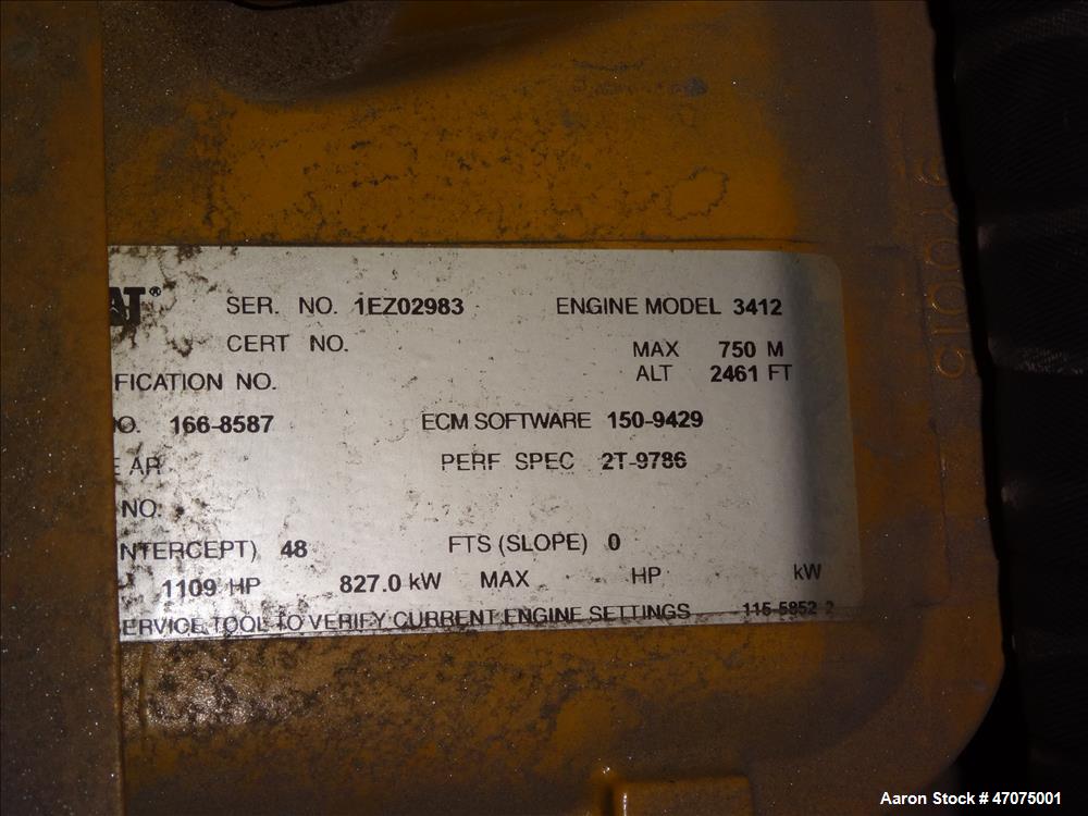 Used CAT 3412 engine. Caterpillar 750 kW  diesel generator.