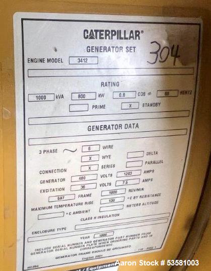 800kW Caterpillar Diesel Generator