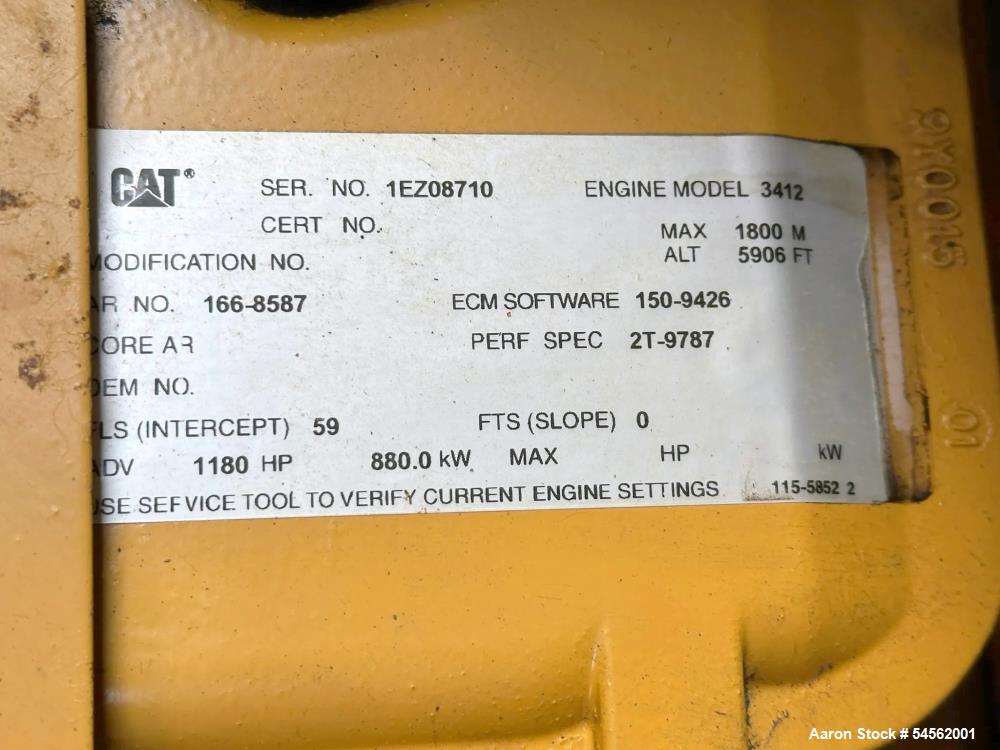 Used Caterpillar 3412 800 kW Diesel Generator Set