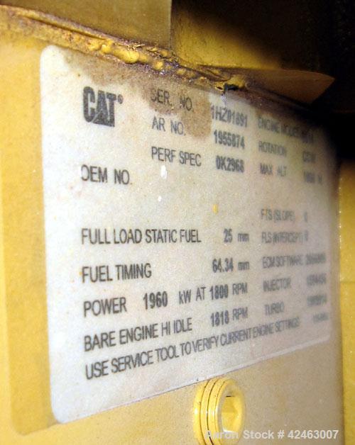 Used Caterpillar 2000 kW Standby / 1825 kW Prime Diesel Generator Set. CAT 3516 engine rated 2628 hp @ 1800 rpm, serial #1HZ01891. SR4B3/60/480V. 3000 Amp breaker. EMCP II control. Dual jacket water ...