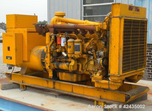 Used Cat 285 kW Diesel Generator Set. Caterpillar model D343 engine, serial #62B15282, rated 415 hp @ 1800 rpm. 3/60/240-480 Volt. Main-line circuit breaker. Block heater, muffler (ships loose). 1668...