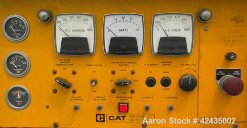 Used Cat 285 kW Diesel Generator Set. Caterpillar model D343 engine, serial #62B15282, rated 415 hp @ 1800 rpm. 3/60/240-480 Volt. Main-line circuit breaker. Block heater, muffler (ships loose). 1668...