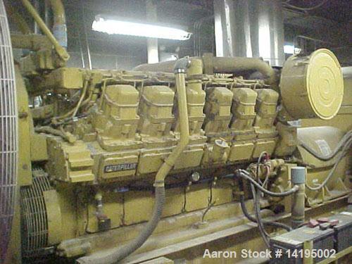 Used CAT 1250 kW Standby Diesel Generator Set. Caterpillar model 3512 engine SN-24Z06091 rated 1818 HP @ 1800 RPM. 3/60/480V. EMCP II control. Muffler (loose). 601 hours. Year 1994. Hospital take out...