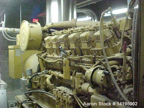 Used CAT 1250 kW Standby Diesel Generator Set. Caterpillar model 3512 engine SN-24Z06091 rated 1818 HP @ 1800 RPM. 3/60/480V. EMCP II control. Muffler (loose). 601 hours. Year 1994. Hospital take out...