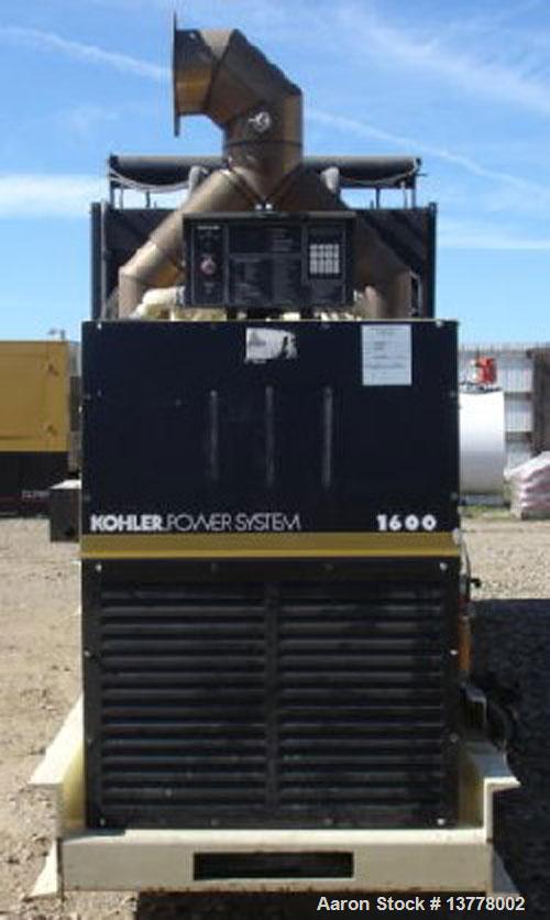 Used Kohler / Detroit Diesel 1600 kW Generator Set. Standby rated at 1600 kW / 2000 kva, model 1600R0ZD. Detroit Diesel 16 cylinder turbocharged engine. 3/60/277-480V, 1800 rpm. Skid mounted, radiato...