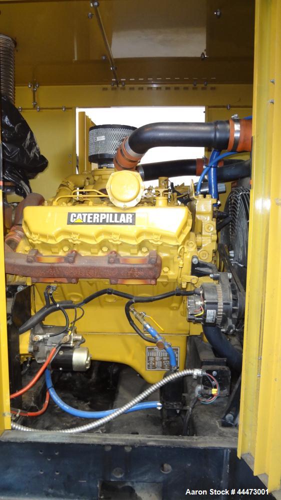 Used Caterpillar / Olympian 200 kW Standby Diesel Generator Set, CAT model 3208 engine rated 299 hp @ 1800 rpm, serial #5YF03072. 3/60/277/480V. 350 Amp main-line circuit breaker. Weather enclosure. ...