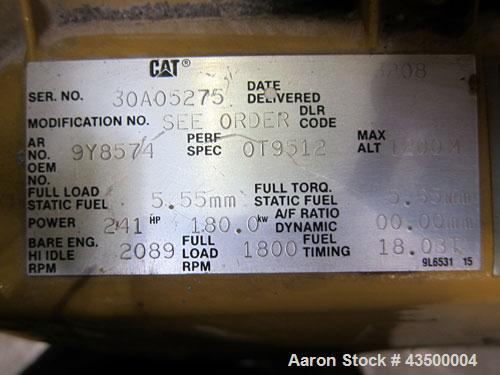 Used CAT 160 kW Prime Rated Diesel Generator Set