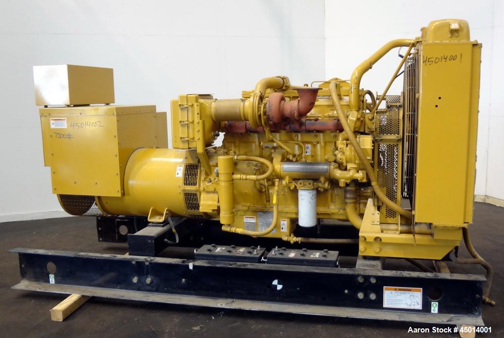 Used Caterpillar 400 kW standby diesel generator set, SN-9DR04152. CAT model 3406 engine rated 587 HP @ 1800 RPM, SN-4ZR07585. 3/60/277-480V with PMG permanent magnet generator, 12 lead reconnectable...