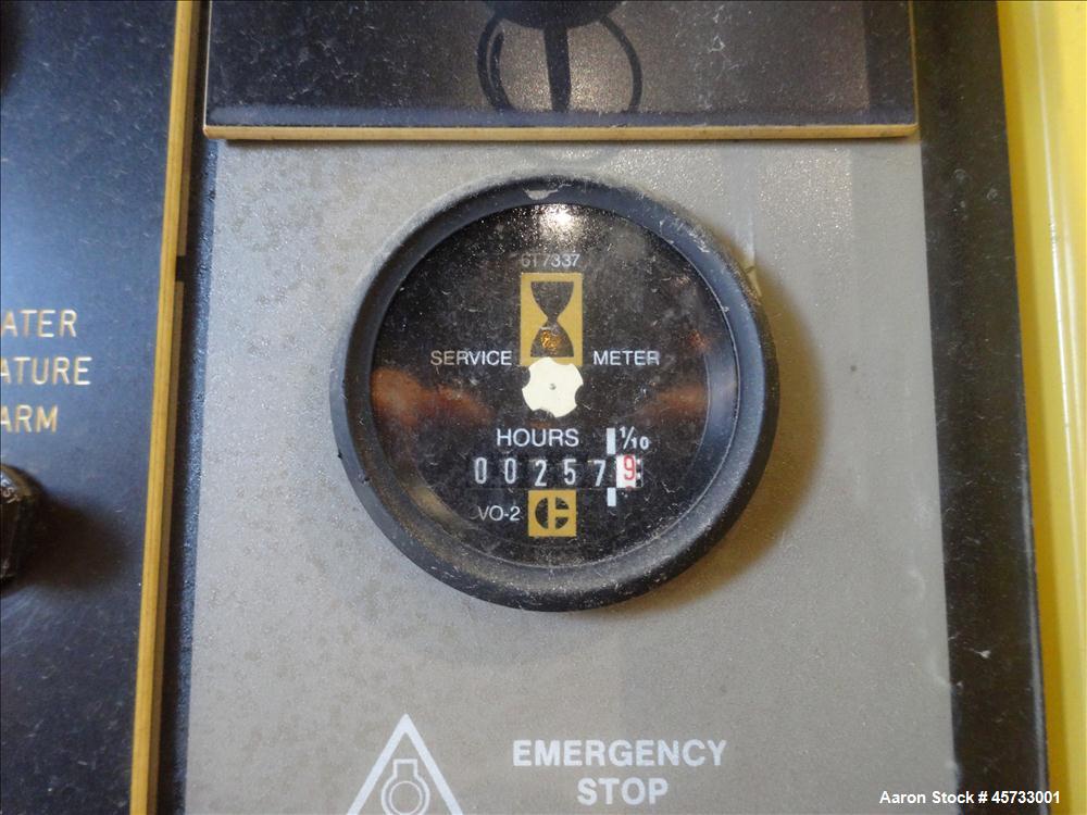 Used Caterpillar 350kW standby diesel generator set, Cat 3406 engine rated 519 HP at 1800 RPM, SN-4RG00872. 3/60/277/480V. 600 Amp main-line circuit breaker. Weather enclosure. Approx 200 gallon sub-...