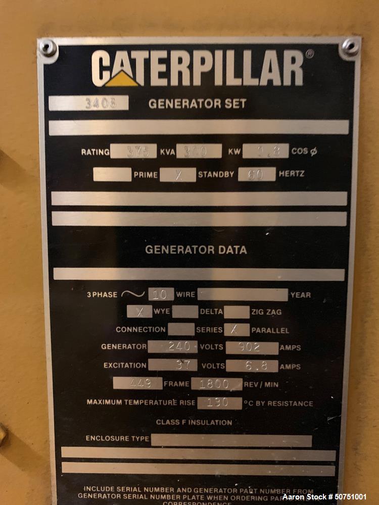 Used Caterpillar 300 kW Standby Diesel Generator Set.