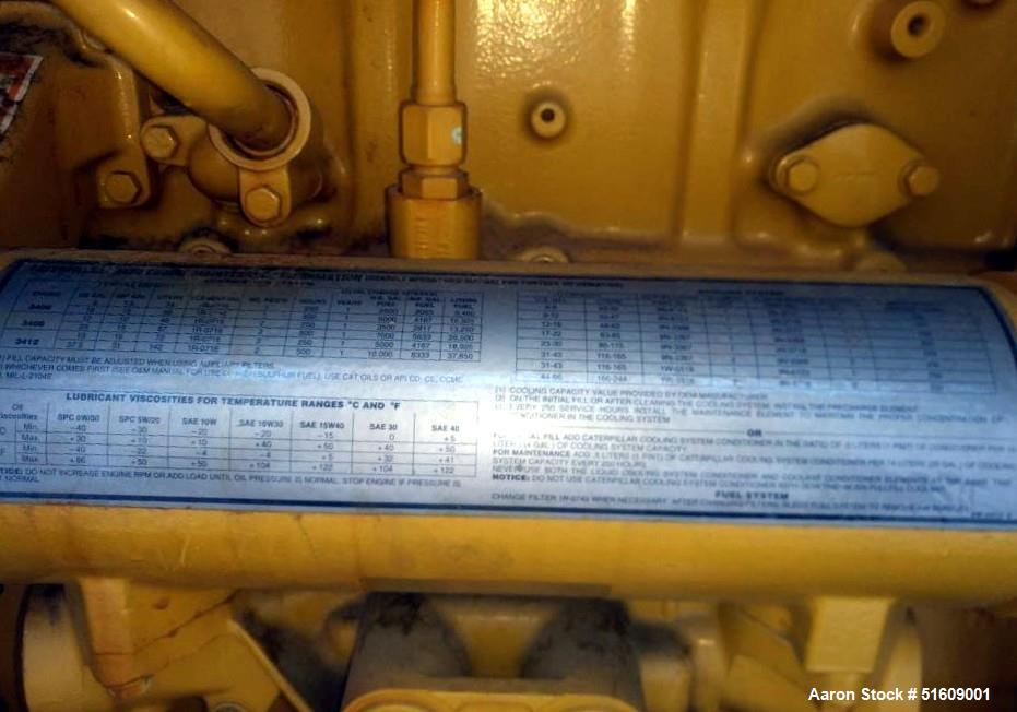 Used Caterpillar Generator Genset, 400 KW. Diesel, Model: 3406, 190 Hours run. 480v.  S/n 9DR04810
Yr. 2003