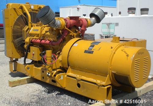 Used CAT 500 kW continuous diesel generator set. Caterpillar model 3412 engine, serial #81Z25339, rated 823 hp @ 1800 rpm. 3/60/277/480 volt, Kato generator model A270920001, serial #14197. Self stan...