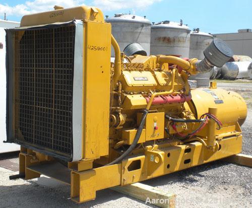 Used CAT 500 kW continuous diesel generator set. Caterpillar model 3412 engine, serial #81Z25339, rated 823 hp @ 1800 rpm. 3/60/277/480 volt, Kato generator model A270920001, serial #14197. Self stan...