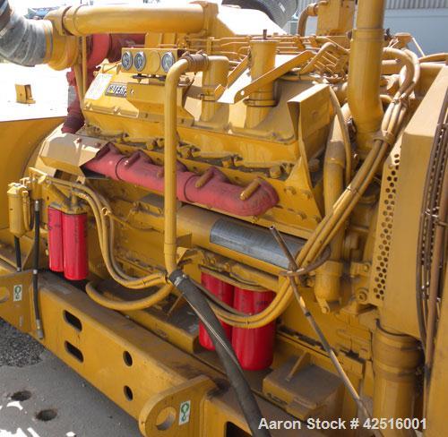 Used CAT 500 kW continuous diesel generator set. Caterpillar model 3412 engine, serial #81Z25339, rated 823 hp @ 1800 rpm. 3/60/277/480 volt, Kato generator model A270920001, serial #14197. Self stan...