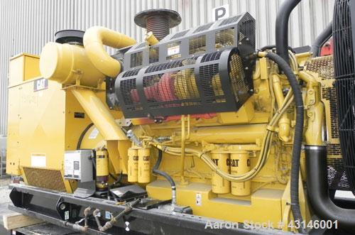 Used Cat 750kW Standby Diesel Generator Set. Cat model 3412 engine rated 1109 hp at 1800 rpm, serial #1EZ06388. 3/60/480V 12 wire. EMCP II+ digital control. UL 2200 listed package. 1600 Amp main-line...
