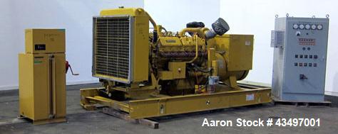 Used CAT 500 kW Standby Diesel Generator Set. Caterpillar 3412 engine rated 749 HP @ 1800 RPM, SN-81Z20462. 3/60/480V. Coolant heater. Pryco day tank. Muffler (ships loose). 574 Hours. Year 1997. CAT...