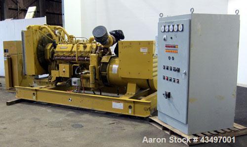 Used CAT 500 kW Standby Diesel Generator Set. Caterpillar 3412 engine rated 749 HP @ 1800 RPM, SN-81Z20462. 3/60/480V. Coolant heater. Pryco day tank. Muffler (ships loose). 574 Hours. Year 1997. CAT...