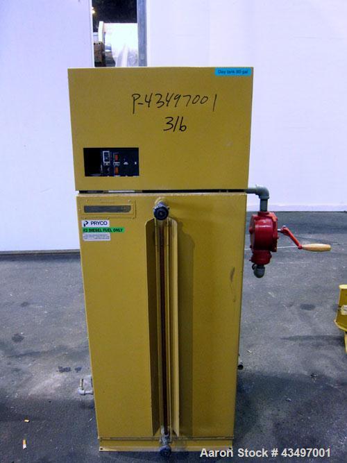 Used CAT 500 kW Standby Diesel Generator Set. Caterpillar 3412 engine rated 749 HP @ 1800 RPM, SN-81Z20462. 3/60/480V. Coolant heater. Pryco day tank. Muffler (ships loose). 574 Hours. Year 1997. CAT...