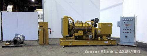 Used CAT 500 kW Standby Diesel Generator Set. Caterpillar 3412 engine rated 749 HP @ 1800 RPM, SN-81Z20462. 3/60/480V. Coolant heater. Pryco day tank. Muffler (ships loose). 574 Hours. Year 1997. CAT...