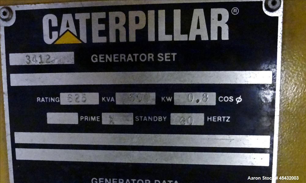 Used Caterpillar 500 kW Standby Generator Set, CAT Model 3412