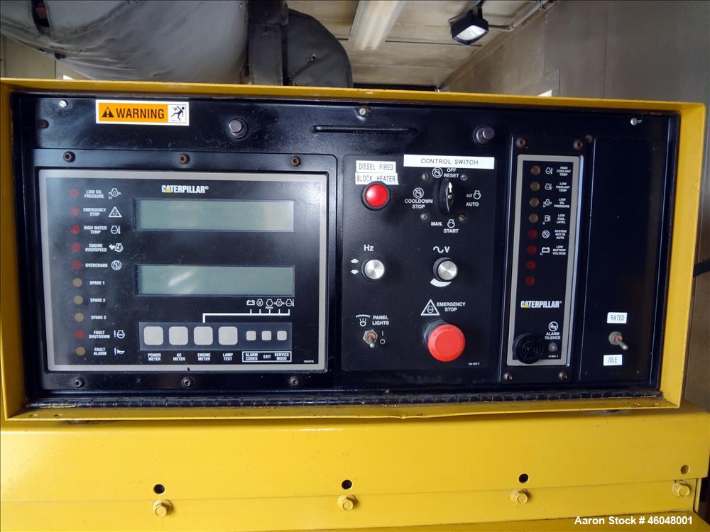 Used Caterpillar 800 kW standby (725 kW prime) diesel generator set, portable / trailer mounted. Cat 3412 engine rated 1071 HP at 1800 RPM, SN-2WJ02209. 3/60/277/480V. 1200 Amp main-line circuit brea...