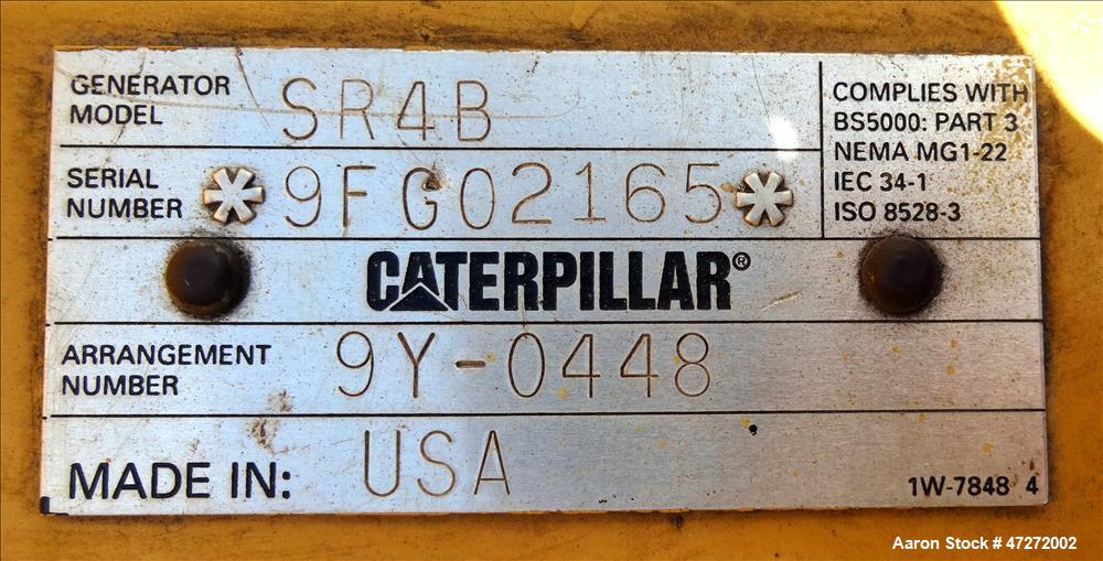 Used Caterpillar 600 kW standby diesel generator. CAT 3412 engine