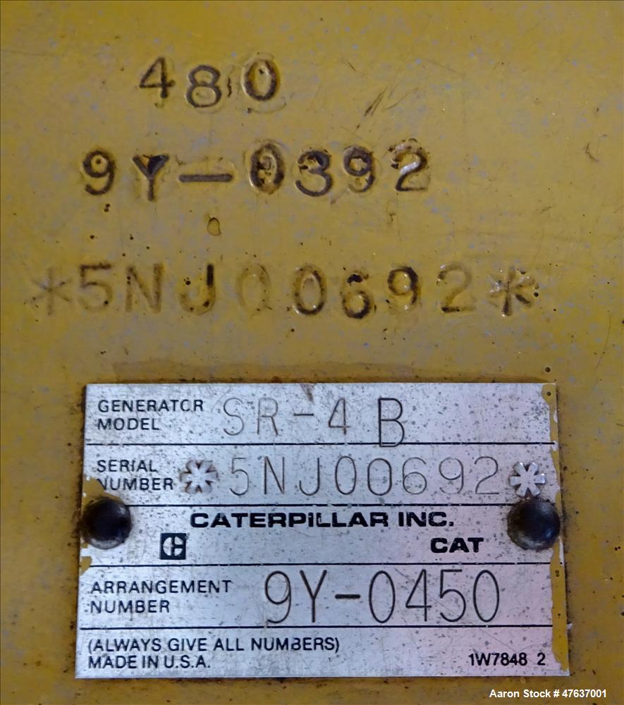 Used Caterpillar 700 kW diesel generator. CAT 3412 engine SN-2WJ00992.