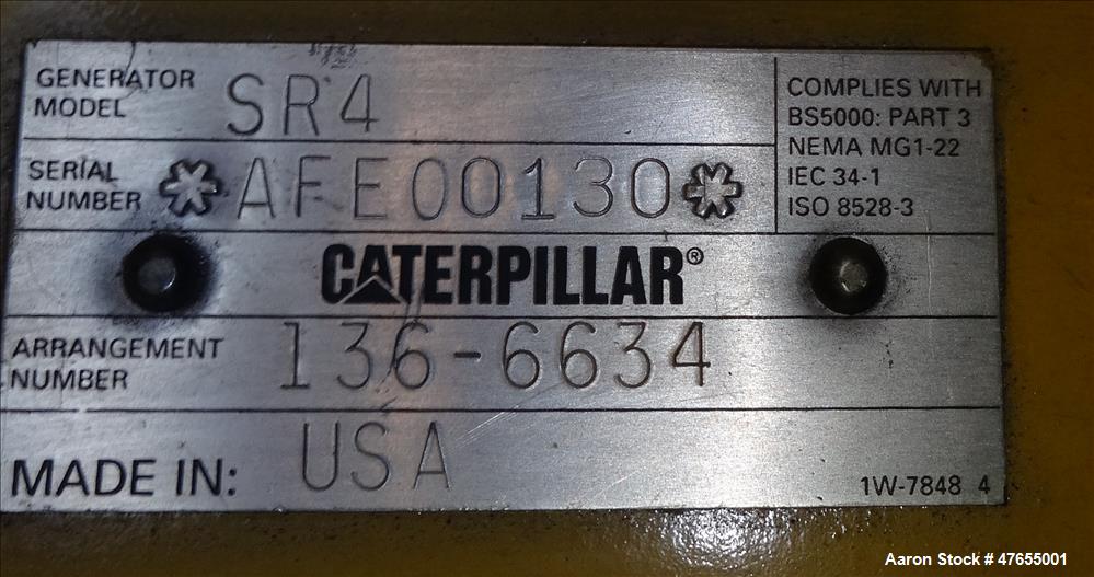 Used CAT 500 kW diesel generator. Caterpillar 3412 engine.