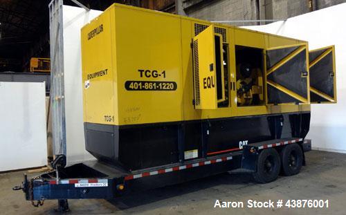 Used Caterpillar 455 kW Prime Rated Diesel Generator Set, portable trailer. CAT unit serial #CER00613. Caterpillar 3456 engine rated 691 HP at 1800 RPM, emissions EPA Tier 1 certified, SN-3PG00619. 3...