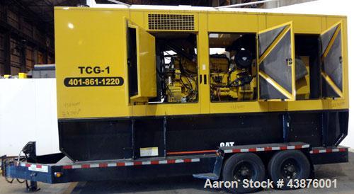 Used Caterpillar 455 kW Prime Rated Diesel Generator Set, portable trailer. CAT unit serial #CER00613. Caterpillar 3456 engine rated 691 HP at 1800 RPM, emissions EPA Tier 1 certified, SN-3PG00619. 3...