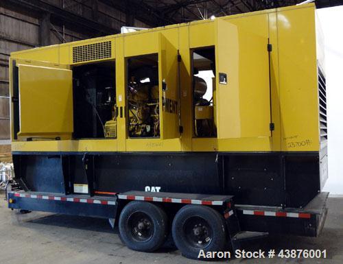 Used Caterpillar 455 kW Prime Rated Diesel Generator Set, portable trailer. CAT unit serial #CER00613. Caterpillar 3456 engine rated 691 HP at 1800 RPM, emissions EPA Tier 1 certified, SN-3PG00619. 3...