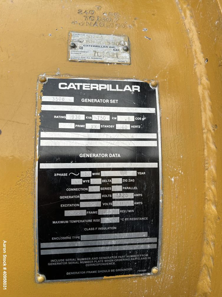 Used Caterpillar 3508 Diesel Generator | 750 kW Industrial Power Generation Unit