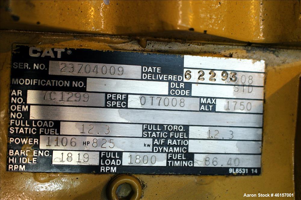 Used Caterpillar 750 kW diesel generator. CAT 3508 engine.