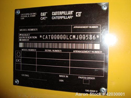Used Caterpillar 1250 kW Diesel Generator Set. CAT model 3512DITA diesel engine rated 1818 HP @ 1800 RPM SN-1KZ01076, arrangement 1979048.Unit SN-CMJ00586. CAT model SR4 generator end serial 2FN01834...