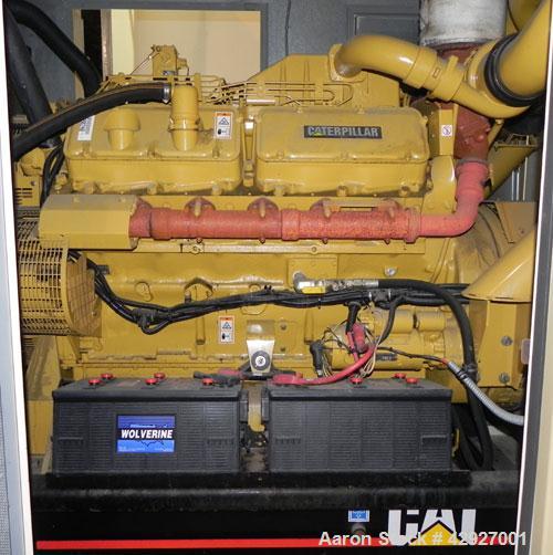 Used CAT 500kW diesel generator set. Caterpillar 3412 DITTA engine, serial #4RJ00640, rated 749 hp at 1800 rpm. 3/60/277/480V. EMCP II control panel. Battery charger.Block heater. 800 Amp mainline ci...