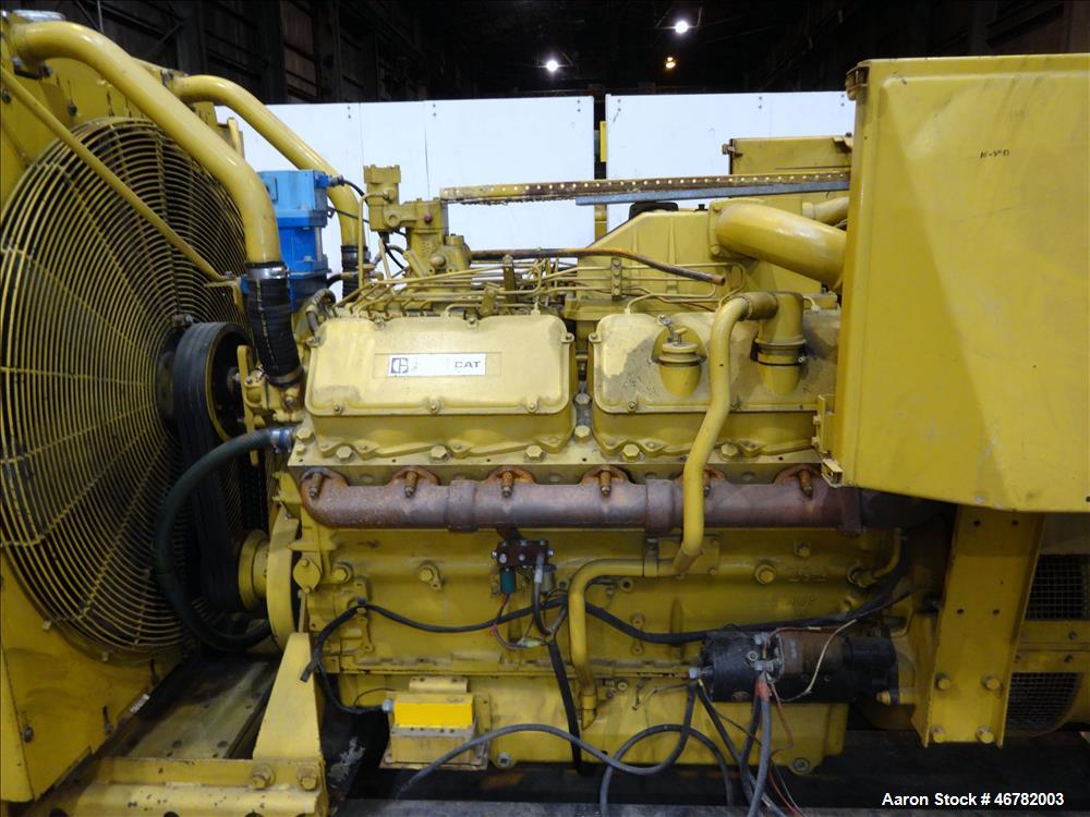 Used Caterpillar 520 kW standby diesel generator set. CAT 3412 engine